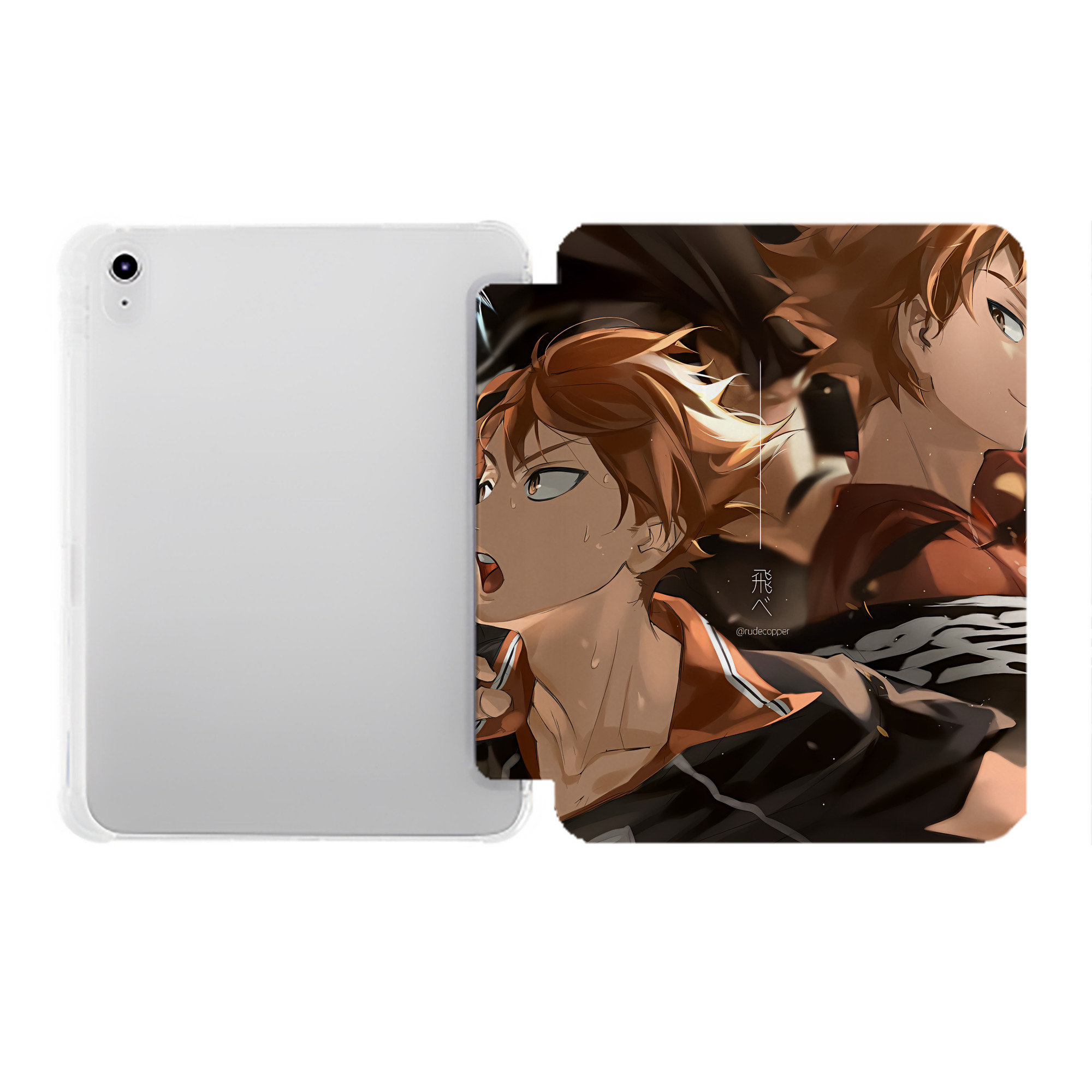 （画像用） ハイキュー!! Haikyu!! IPad ケース ペン収納付き 三つ折りスタンド PUレザー×シリコン 対応機種9.5/10.5/10.9インチ